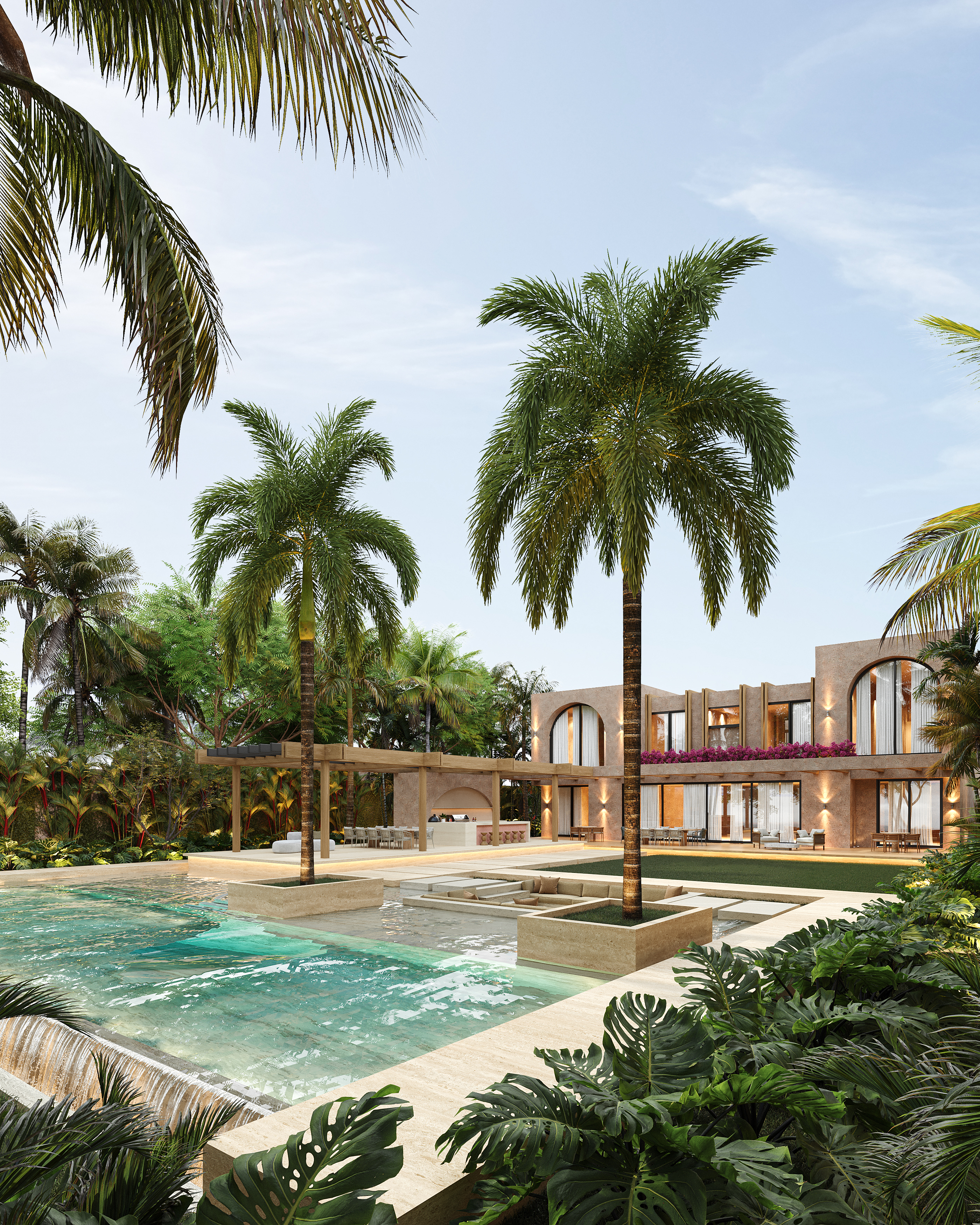 PROYECTO PUNTA CANA - FACHADA POSTERIOR